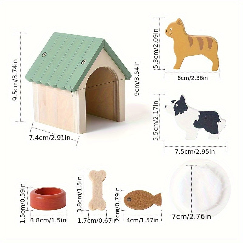 Children's Pet Toy Set Puppy and Kitten Toys Baby Role Playing Pretend Play Toys