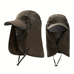 Quick Drying Sun Hat Detachable Neck Flap Mask Lightweight Baseball Cap