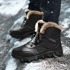 Men's Waterproof Warm Fleece Snow Boots Hiking Boots
