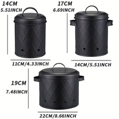 3pcs Set Metal Food Storage Container for Potatoes Onions Bread Coffee Beans