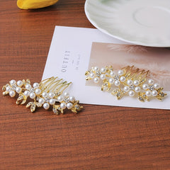 Faux Pearl Rhinestone Hair Comb Side Comb Head Jewelry Hair Accessories