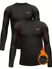 TELALEO Youth Warm Compression Shirt Long Sleeve Fleece Lined