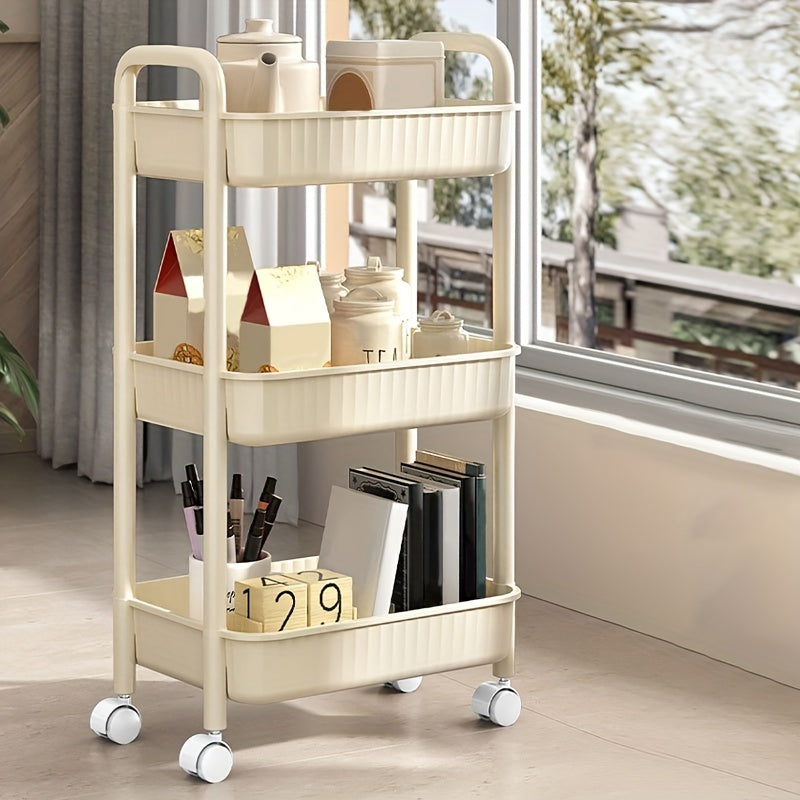 Plastic Three-layer Kitchen Storage Cart