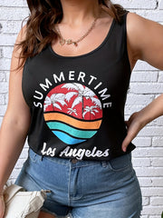 Coconut Tree Print Tank Top
