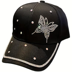 Rhinestone Butterfly Baseball Cap Casual Sun Hat Sunscreen Dad Hats For Women