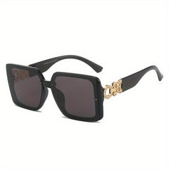 Large Square Sunglasses Rhinestone Decor Anti Glare UV400