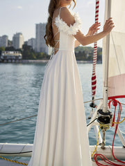 Spaghetti Strap Wedding Dress Cut Out Back Split Formal Dress