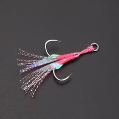 5pcs Double Assist Hooks Carbon Steel Fishing Hook For Vertical Jigging
