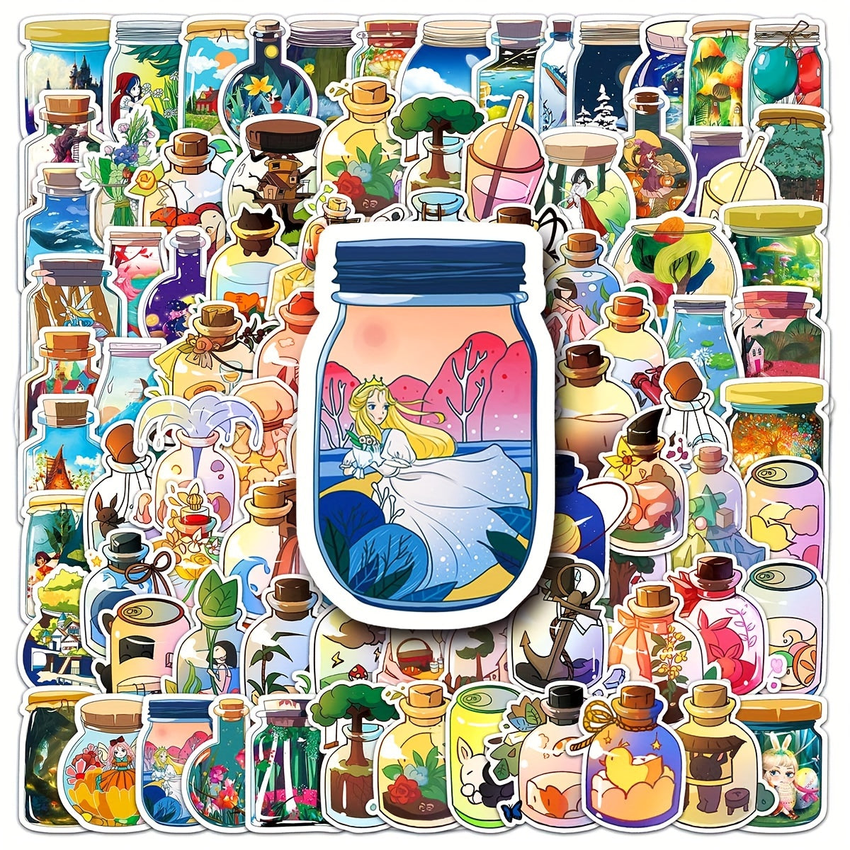 100pcs Bottle Cartoon Graffiti Stickers Waterproof DIY Car Decoration