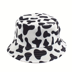 Cow Pattern Bucket Hat Reversible Printed & Basin Hat Sunscreen Fisherman Cap
