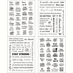 4pcs Inspirational Word Stickers Blessing Envelope Journal Stationery