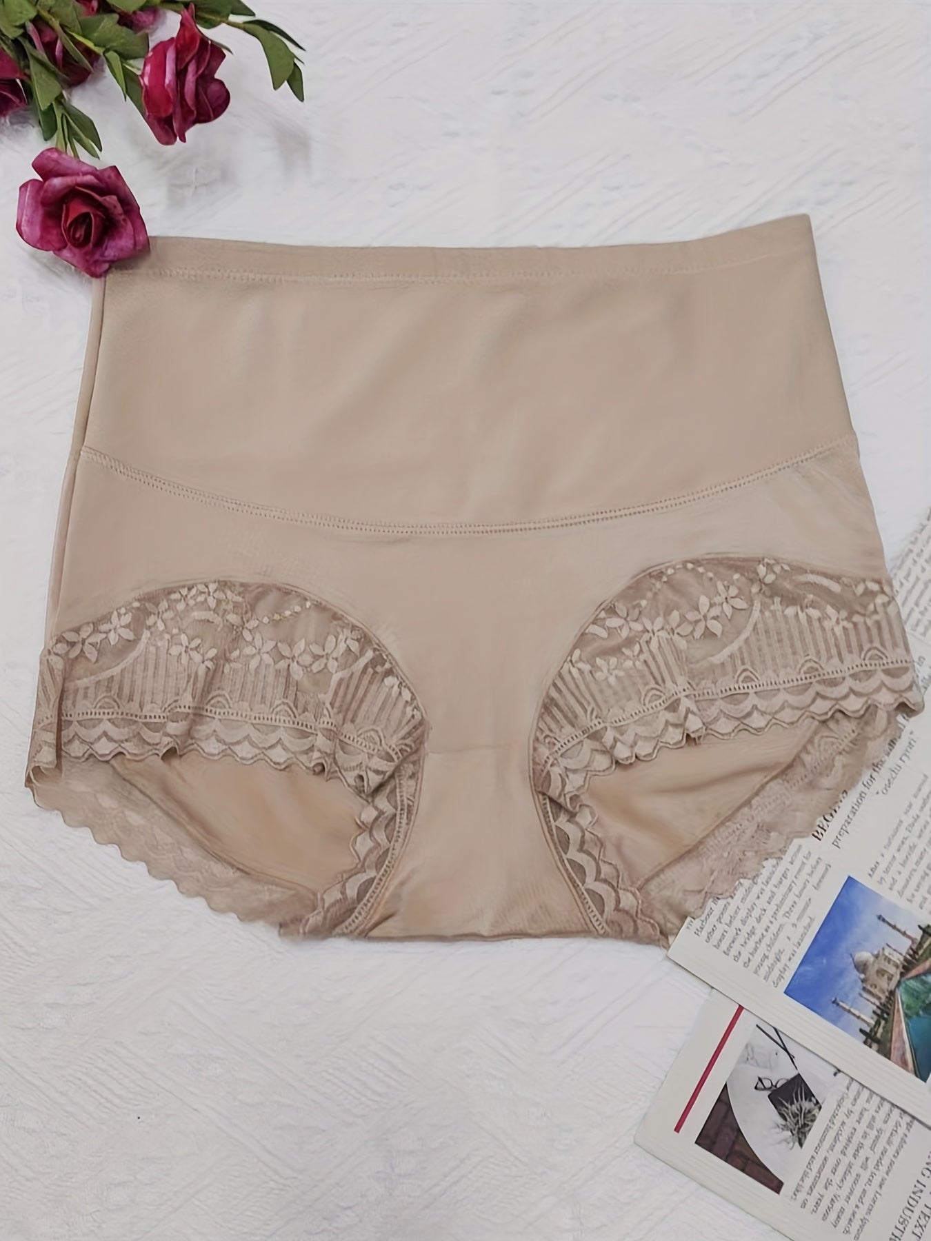 Women's Plus Lace High Rise Butt Lifting Underwear