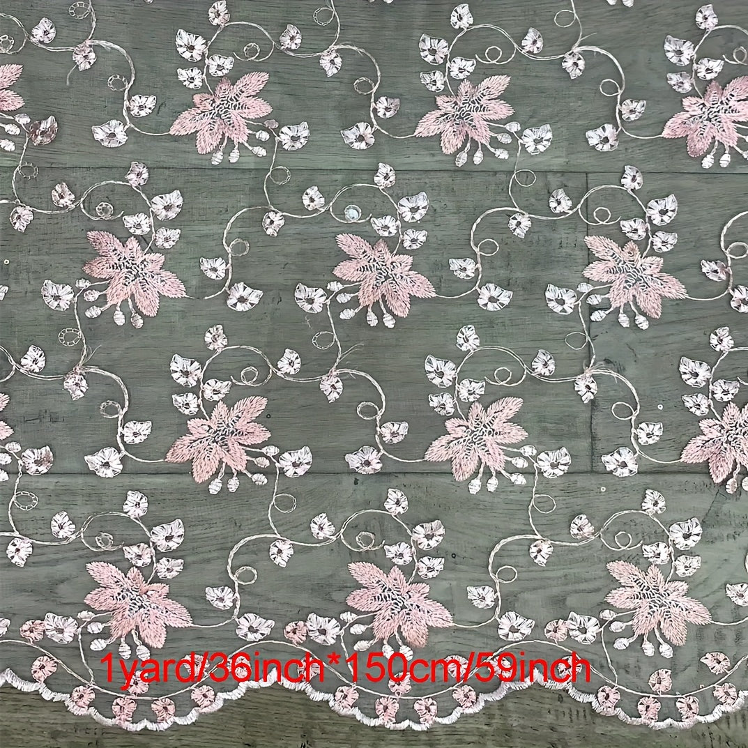 Maple Leaf Flower Embroidered Dress Lace Fabric