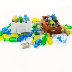 Mini Building Blocks Accessory Set - Bottles & Jars for DIY Scenes