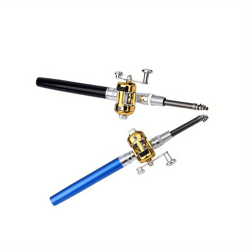 Retractable Fishing Pole & Reel Combo Mini Pocket Pen Rod Tackle