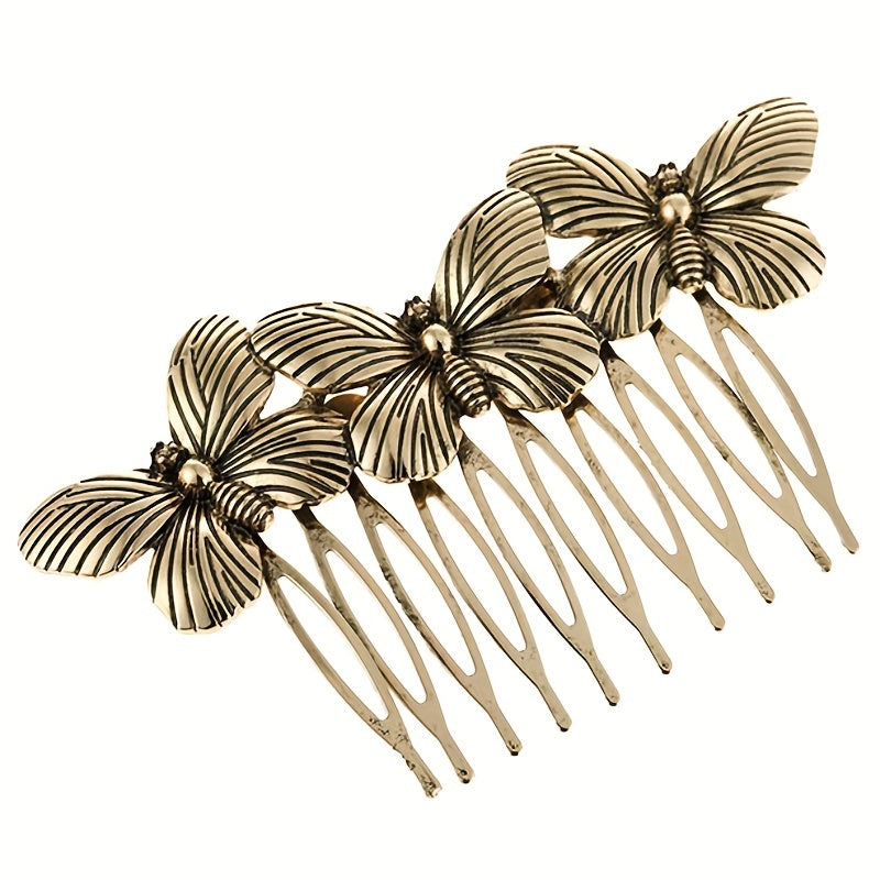 Bronze Butterfly Hair Comb Vintage Barrette Hair Accessories