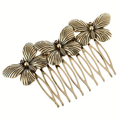 Bronze Butterfly Hair Comb Vintage Barrette Hair Accessories