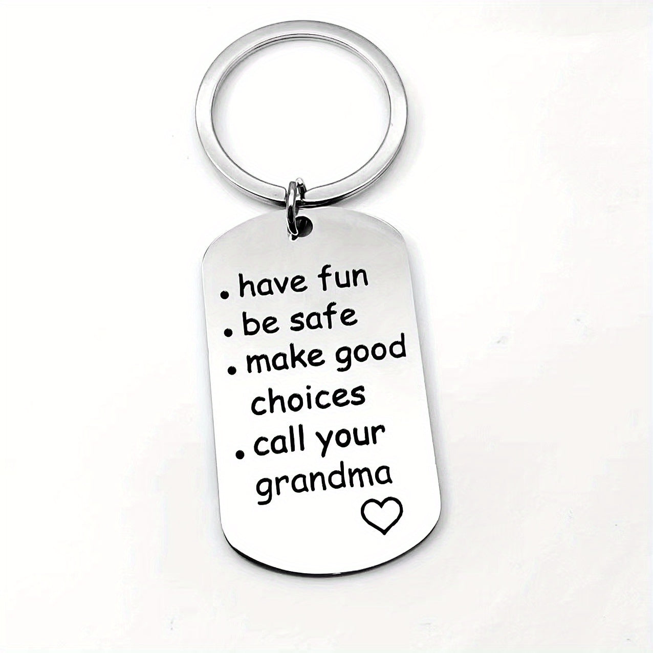 Stainless Steel Keychain Gift For Grandchild Son Daughter Key Ring