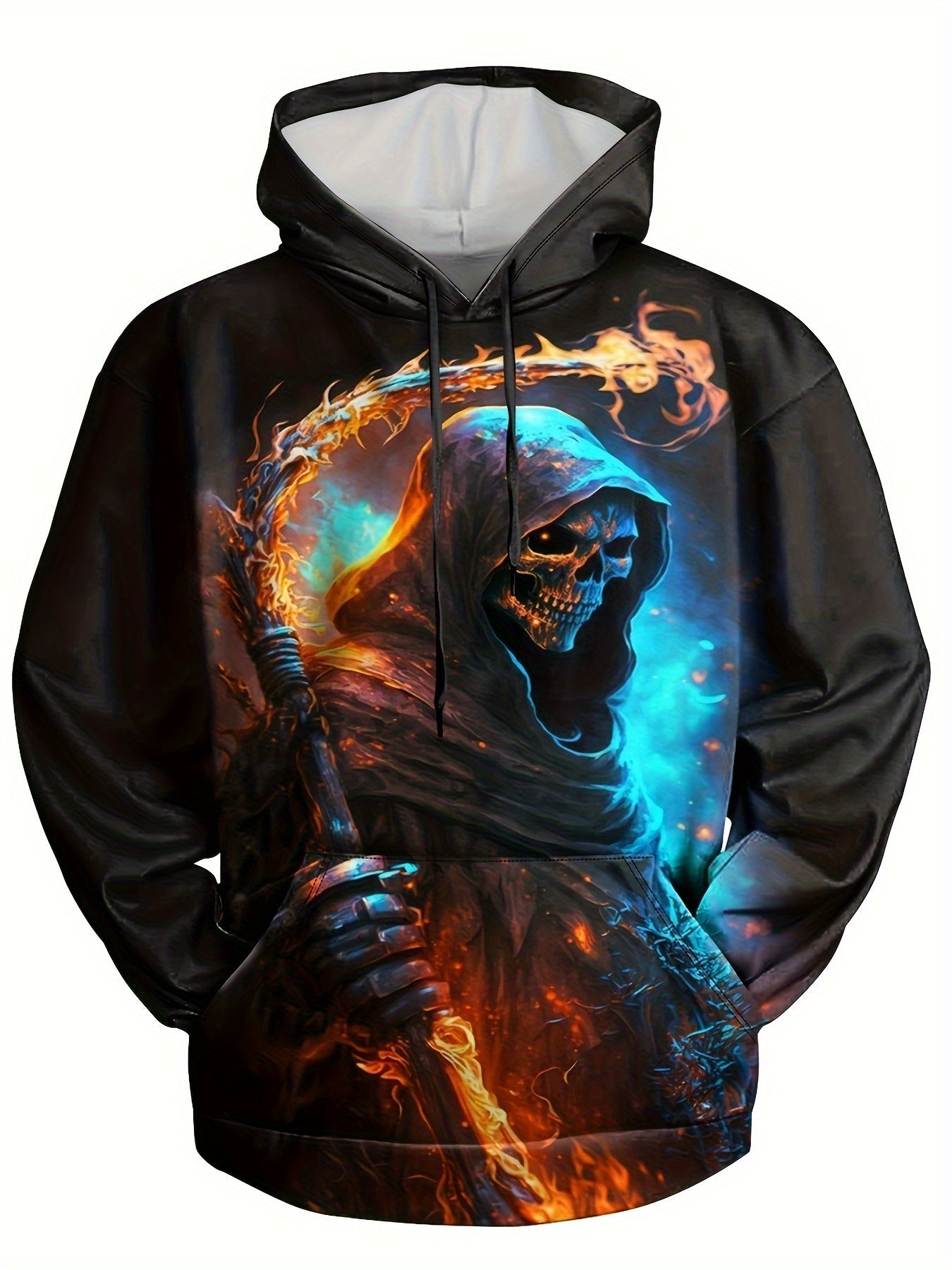 Skull 3D Print Hoodies Men Graphic Hoodie Kangaroo Pocket Pullover