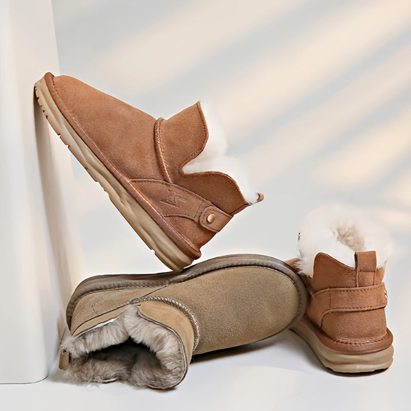 Women's Non-Slip Snow Boots Thickened Medium Tube Warm Shoes