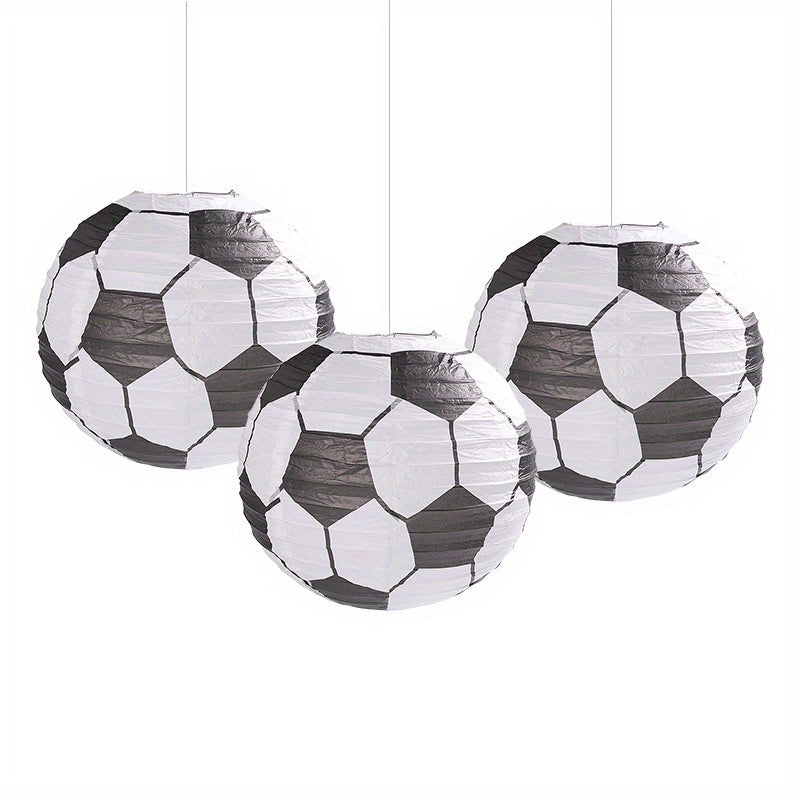 3pcs Sports Paper Lanterns Baseball Football Party Decoration Set