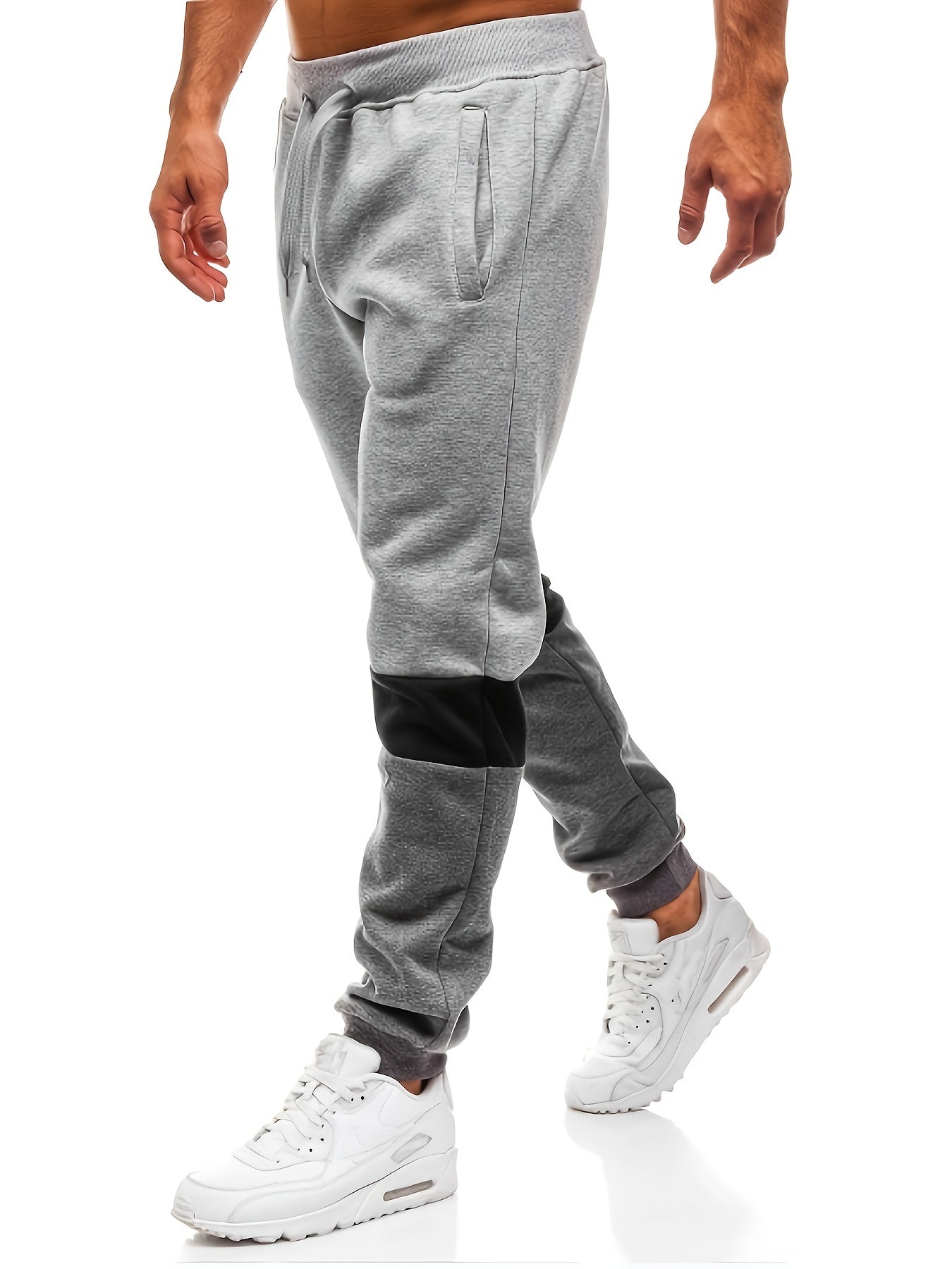 Men's Patchwork Drawstring Sports Sweatpants