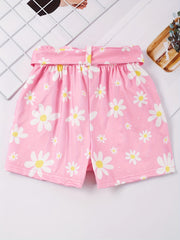 Toddler Girls Flowers Graphic Shorts Summer Clothes