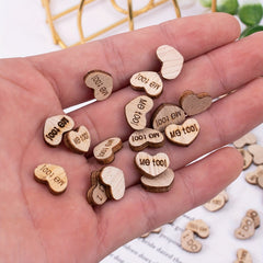Wooden Heart Desktop Decoration Wedding Tablecloth 100pcs