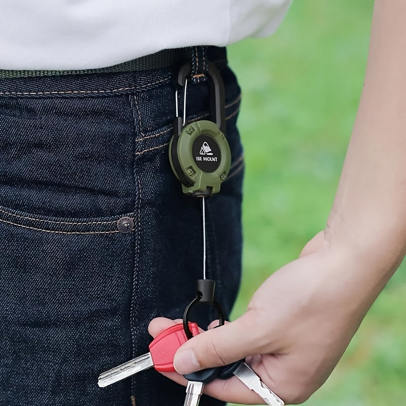 4pcs Retractable Wire Rope Keychain w/ Anti Lost Buckle