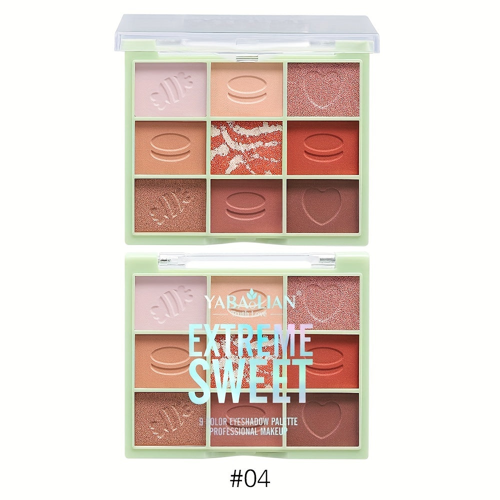 9 Colors Eyeshadow Palette Rainbow Pearly Matte Finish