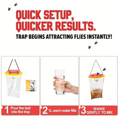 Fly Bag Hanging Fly Trap Outdoor Bug Catcher With Natural Attractant
