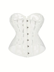 Mesh Strapless Corset Bustier Tummy Control Lace Up Body Shaper