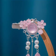 Vintage Chinese Style Faux Pearl Tassel Hairpin