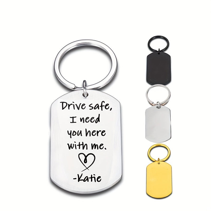 Custom Stainless Steel Name Keychain For Men