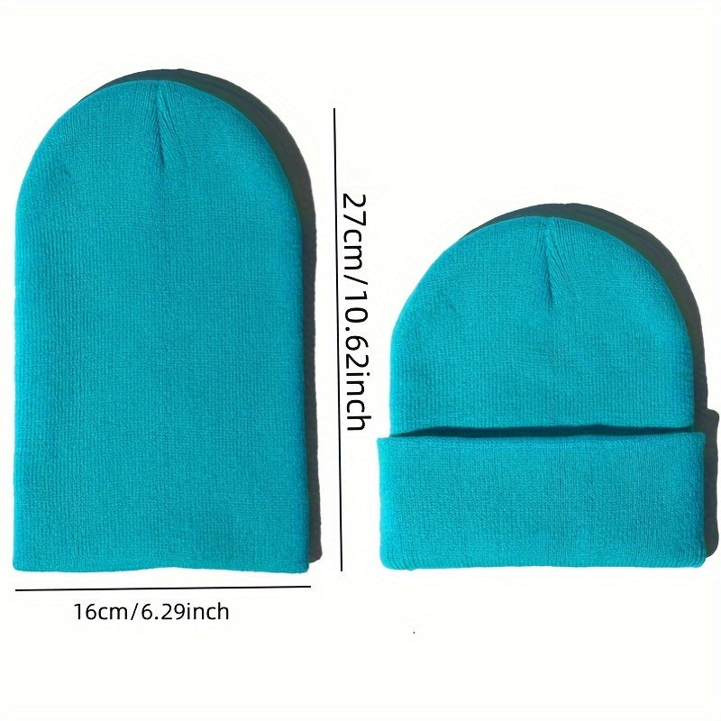 Candy Colored Warm Knitted Hat for Autumn and Winter