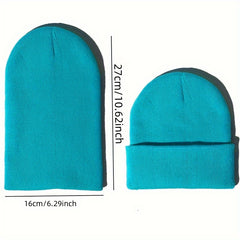 Candy Colored Warm Knitted Hat for Autumn and Winter