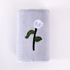 Rose Flower Embroidered Hand Towel Coral Fleece Soft Face Towel