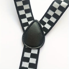 Plaid Men Suspenders 2 Wide Y Back Braces