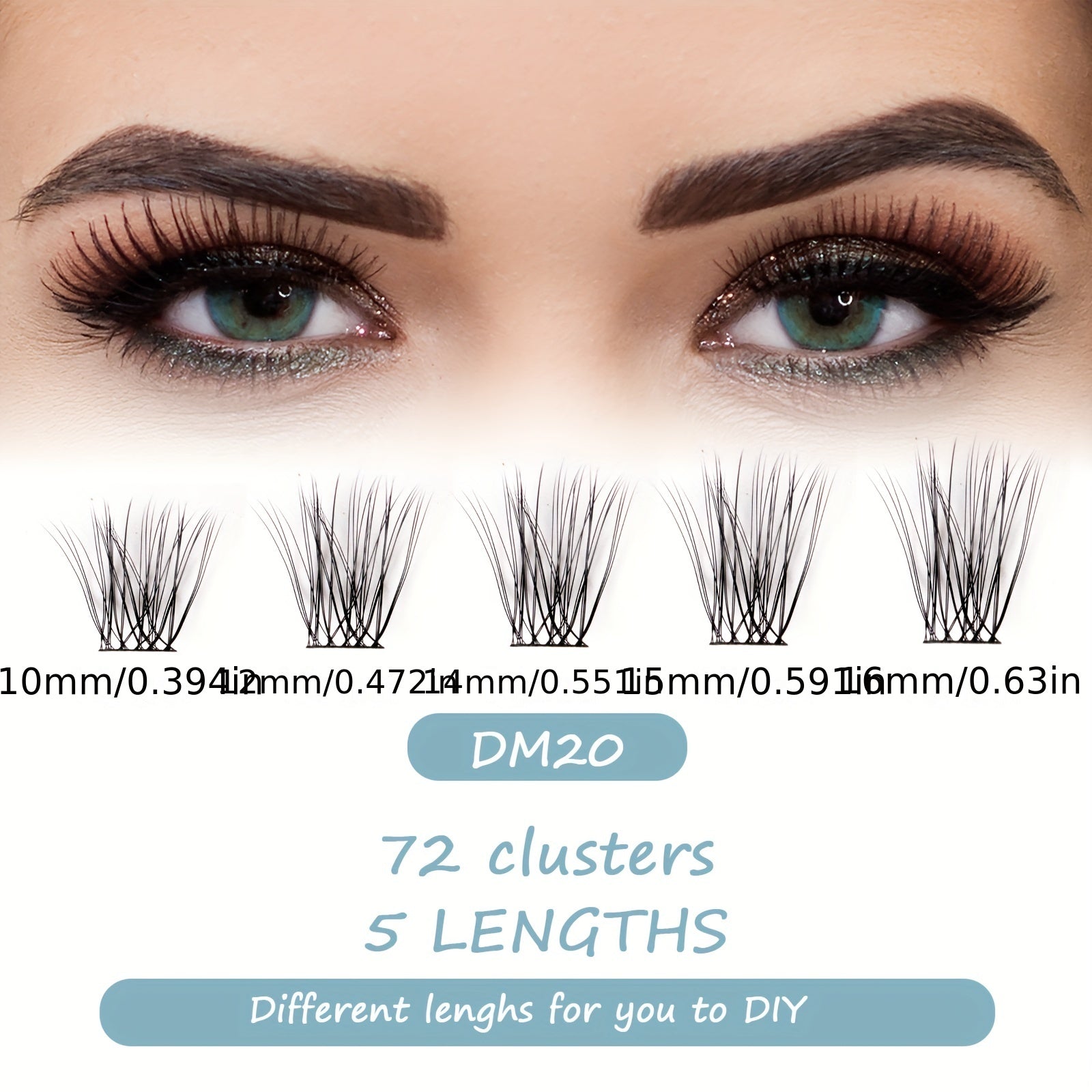 72 Lash Clusters Mega Volume C D Curl DIY Extensions