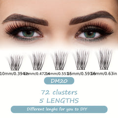 72 Lash Clusters Mega Volume C D Curl DIY Extensions
