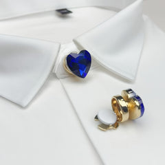 Heart Shaped Rhinestone Button Set for Shirts