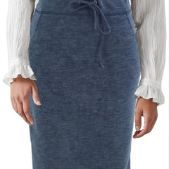 Drawstring Pocket Pencil Skirt High Waist Fall & Winter