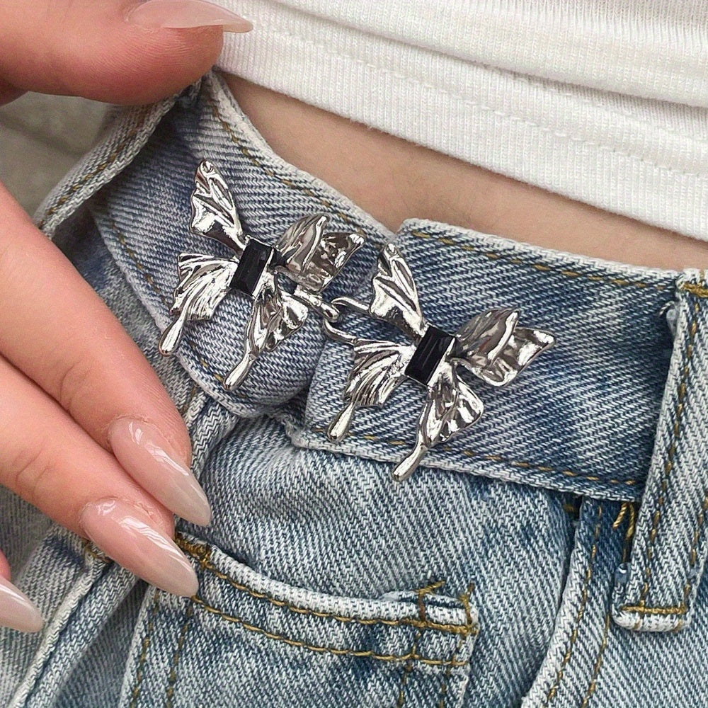 Alloy Butterfly Waist Cincher Clips Y2K Style Jeans Tightener