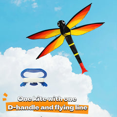 3D Dragonfly Kite D handle Flying Line Ripstop Polyester Strong Fiberglass