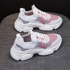 Women's Breathable Sneakers Low Top Lace Up Shoes