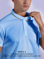 Telaleo Men's Golf Shirt Comfortable & Breathable for Business & Summer