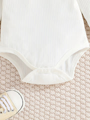 3pcs Baby Boy Casual Ribbed Kit Triangle Rompers
