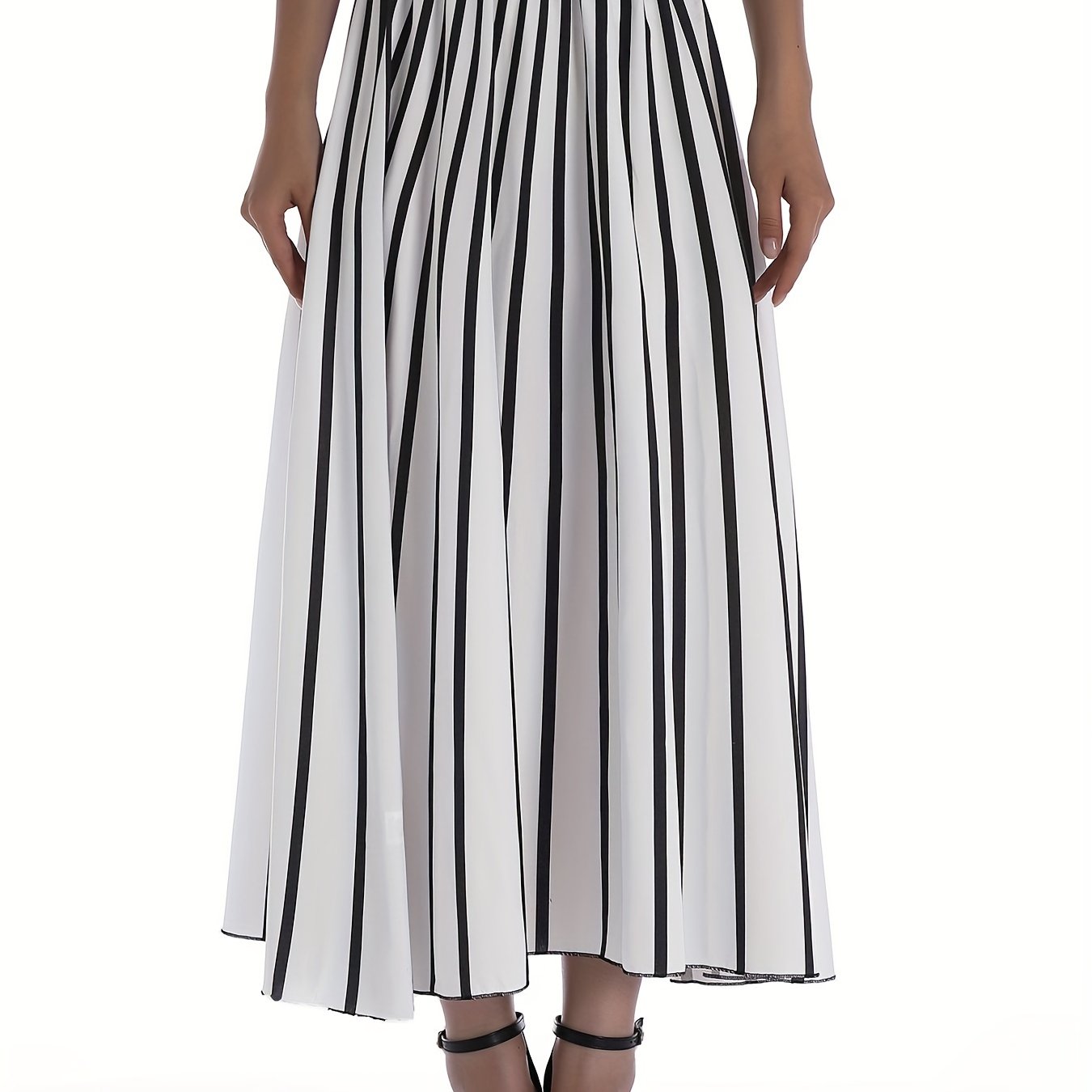 Striped Print Skirts Casual High Waist Versatile Skirts Women's Clothing