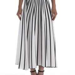 Striped Print Skirts Casual High Waist Versatile Skirts Women's Clothing