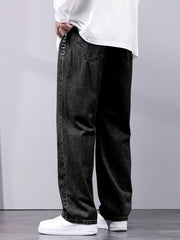 Distressed Drawstring Denim Pants for Men
